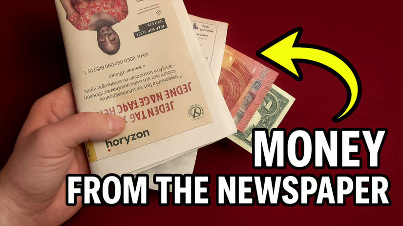 Money from the newspaper